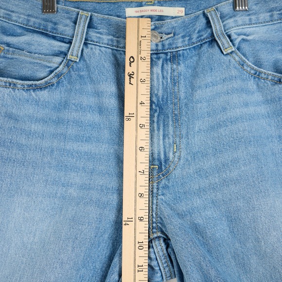 Levis 94 Baggy Wide Leg Jeans Light Wash Blue Paneled Denim A7462-0001 W29 L31 - Picture 4 of 13